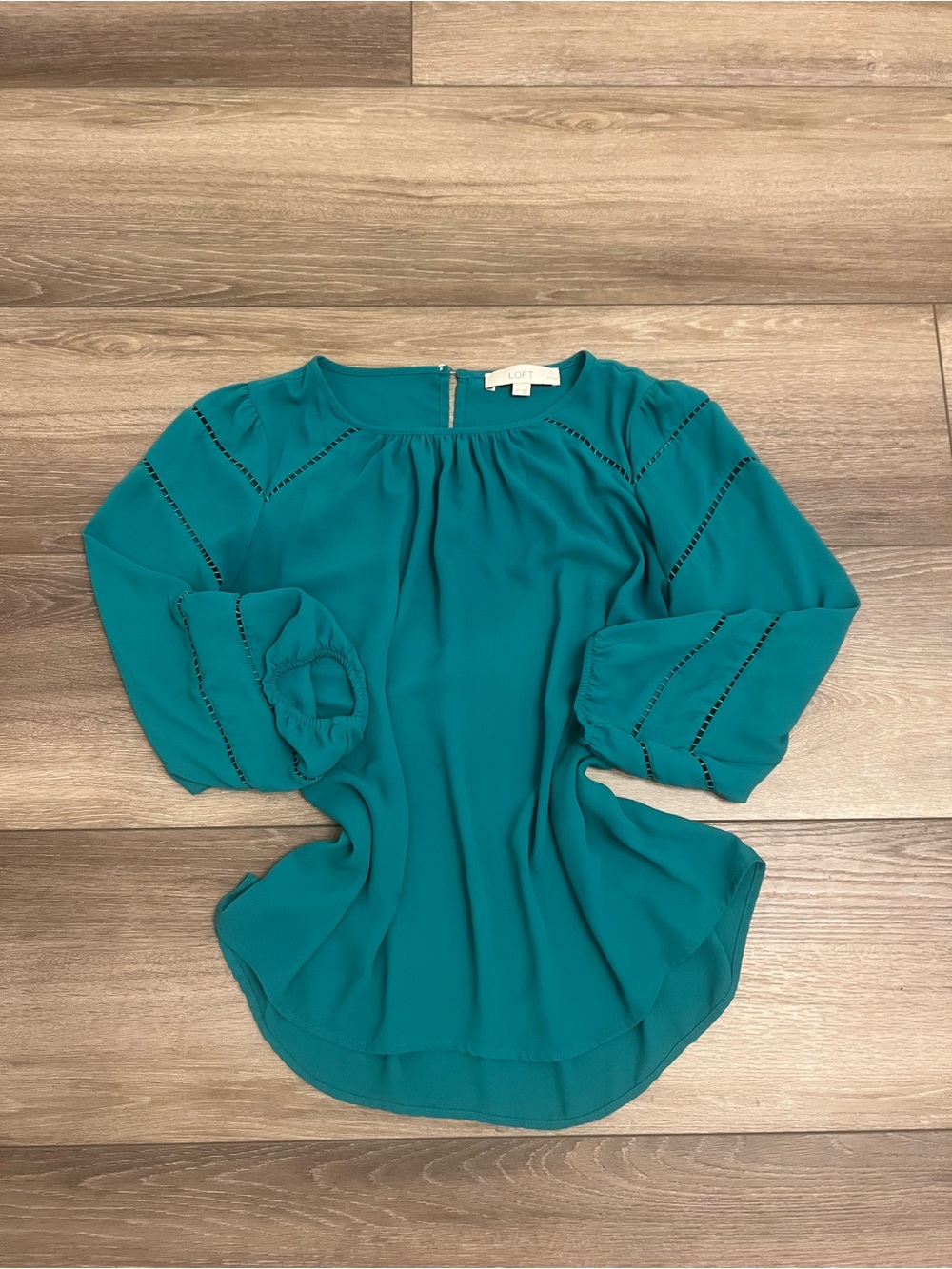 LOFT Teal Blouse petites
